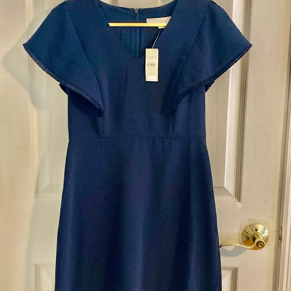NWT loft fringe flutter sleeve dress
